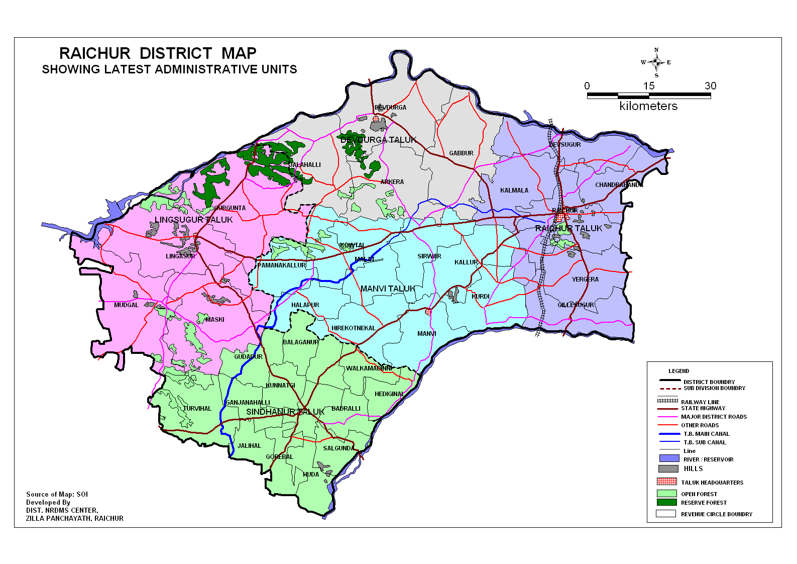 Raichur Taluk Villages Map District Profile - Krishi Vigyan Kendra